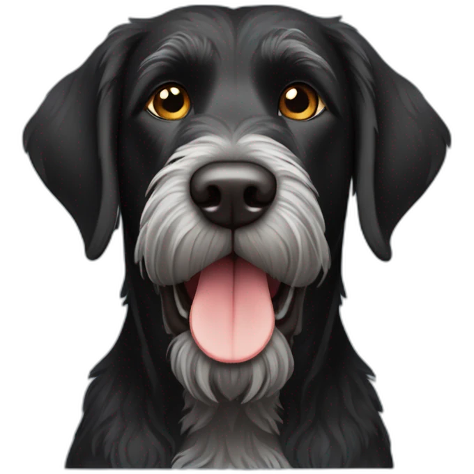 all black german wirehaired pointer dog emoji
