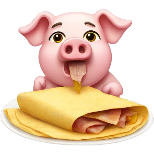 Pig eating tortilla emoji