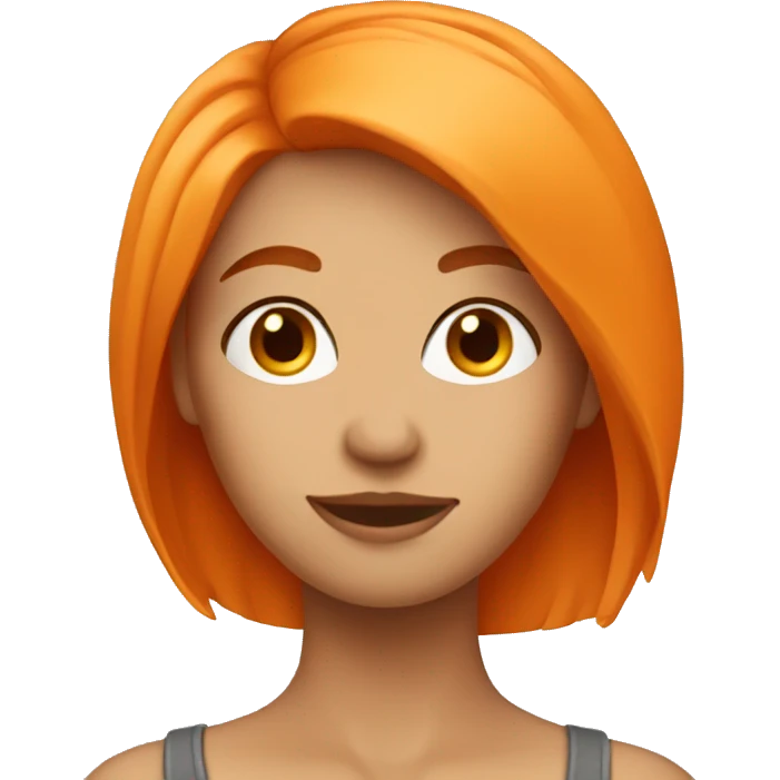 orange hair woman, well developed body emoji