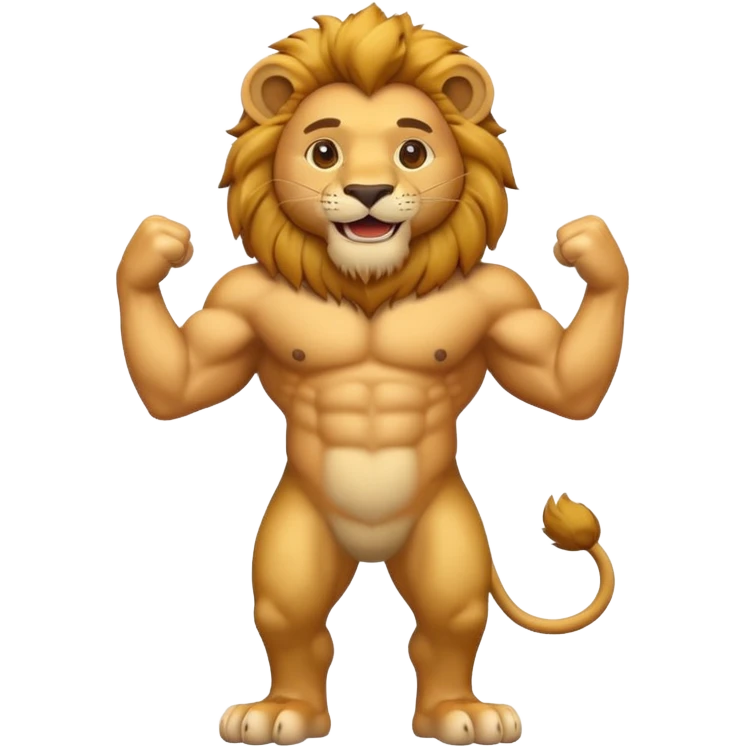 a lion emoji, full body, 3D emoji style emoji