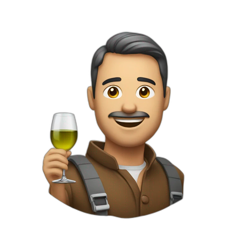 Homme avec une bouteille de vin emoji