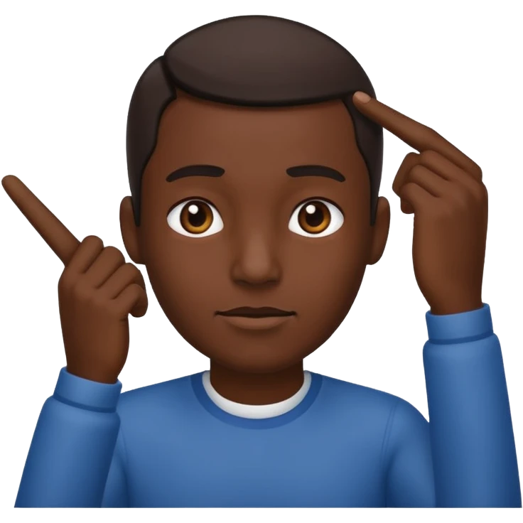 A person pointing is his head emoji