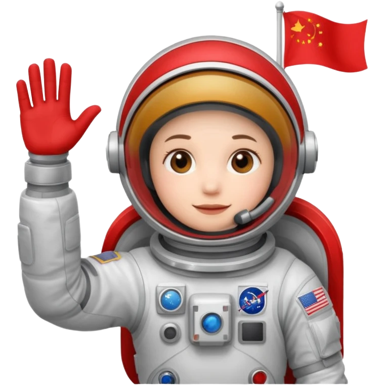 astronaut with red flag emoji