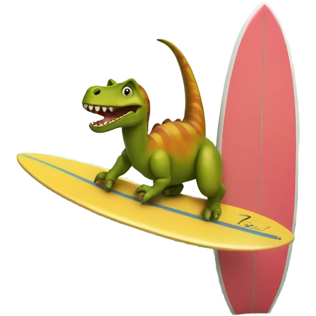 Dinosaur on a surf board  emoji