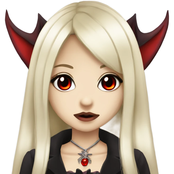 Vampire hime gyaru girl with red eyes black hair emoji