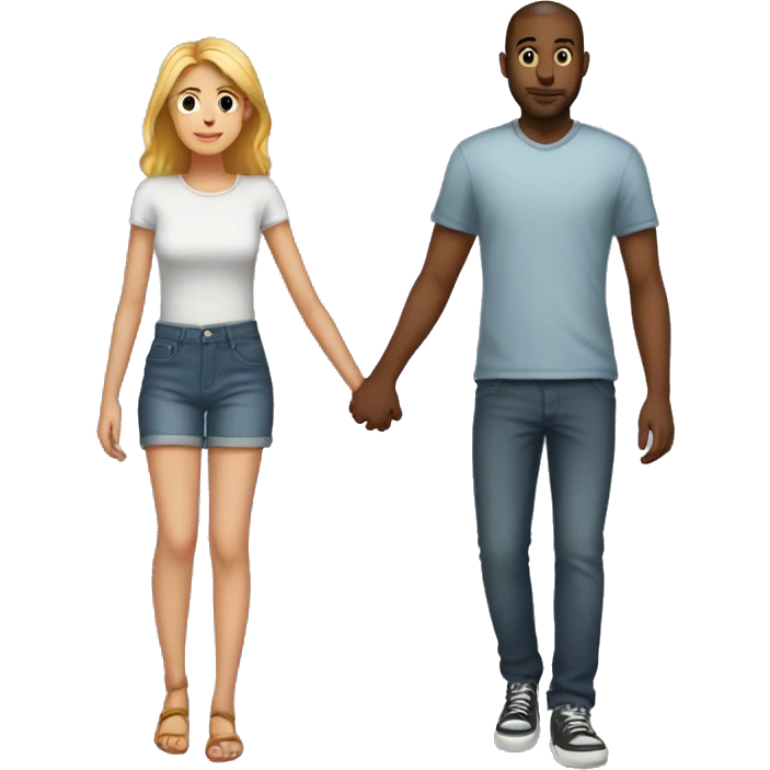 boyfriend tall and girlfriend short holding hands  emoji