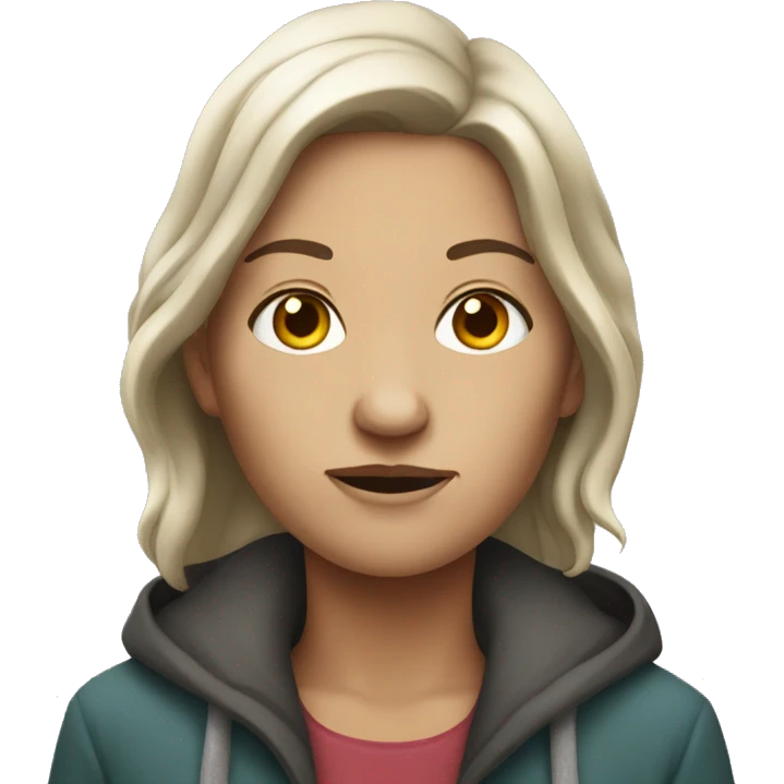 homeless white woman emoji