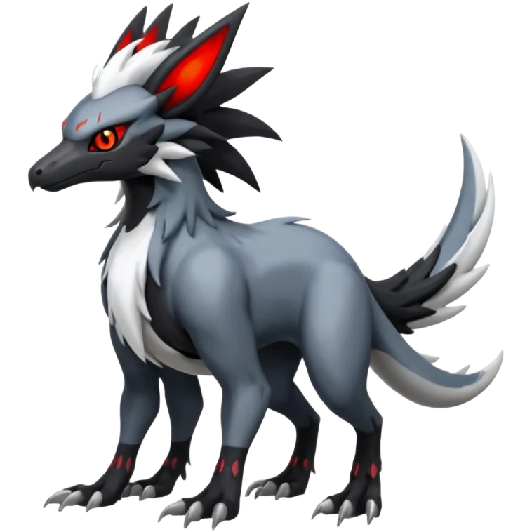 Silvally-Nargacuga-fusion-animal-hybrid-creature, full body emoji