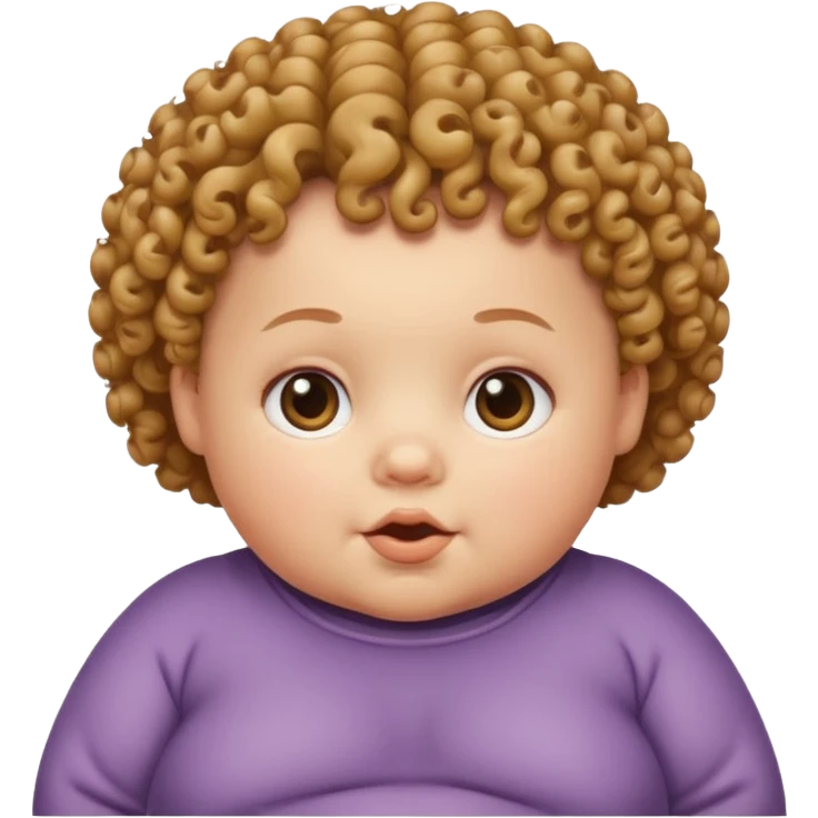 Fat baby doing curly hair emoji