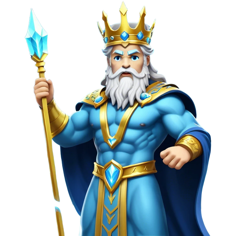 Create a 3D color illustration of a Zeus-themed King emote with the name 'Movado' written on it, featuring regal elements like a crown, majestic robes, and thunderbolts. The emote should have a powerful, divine look with Zeus’ signature lightning bolt incorporated. The name 'Movado' should be displayed prominently, possibly as part of the crown or in elegant lettering across the emote.  emoji