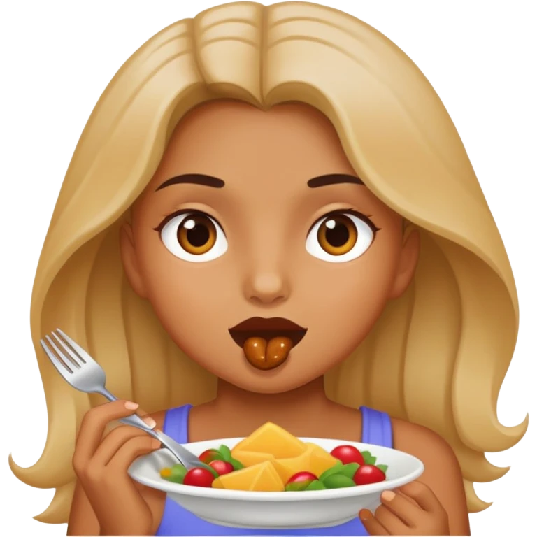 Girl eating emoji