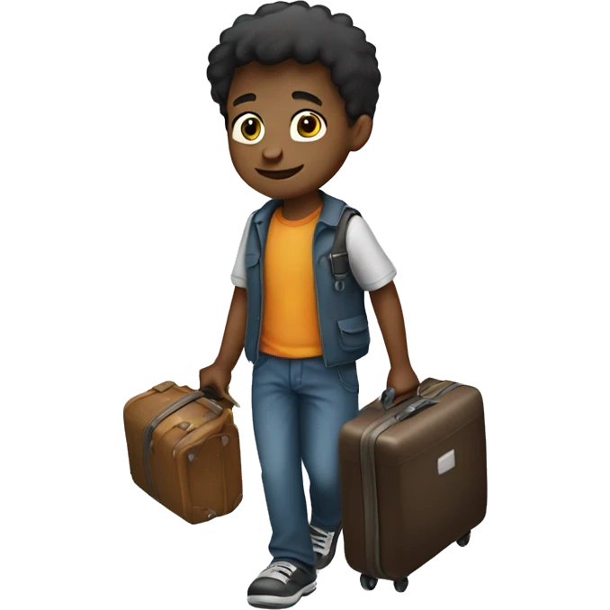 Boy carrying suitcase emoji