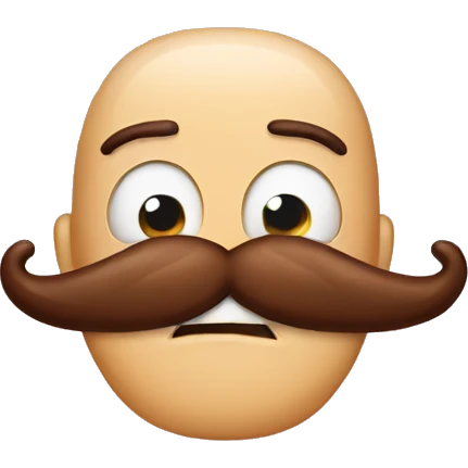 Funny moustache funny bacon emoji