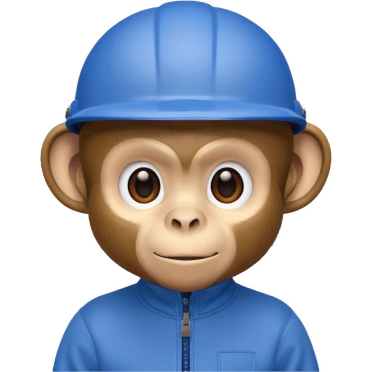 monkey wearing blue bicycle helmet, sweatshirt emoji