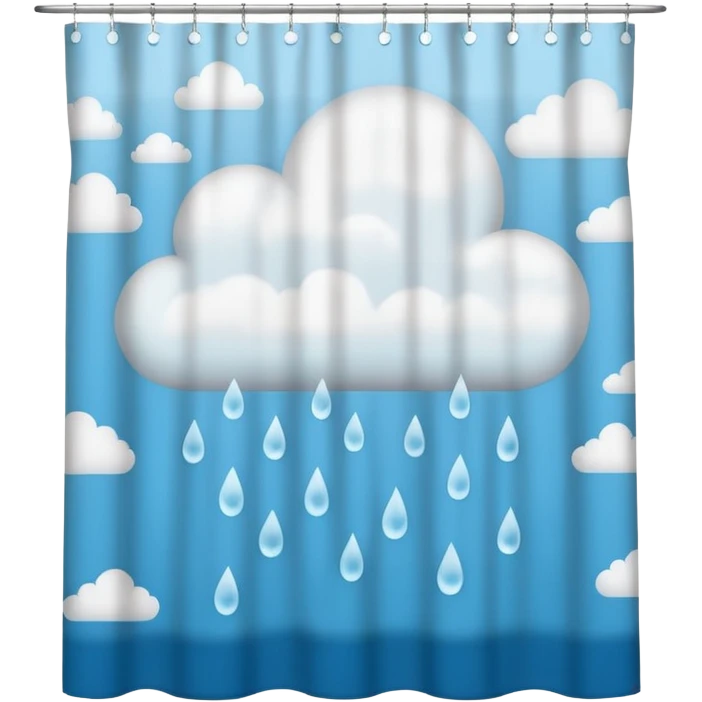 cloud patterned shower curtain emoji