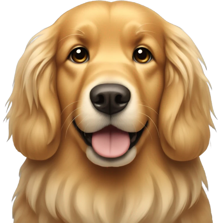 Tan golden retriever with long shaggy hair emoji