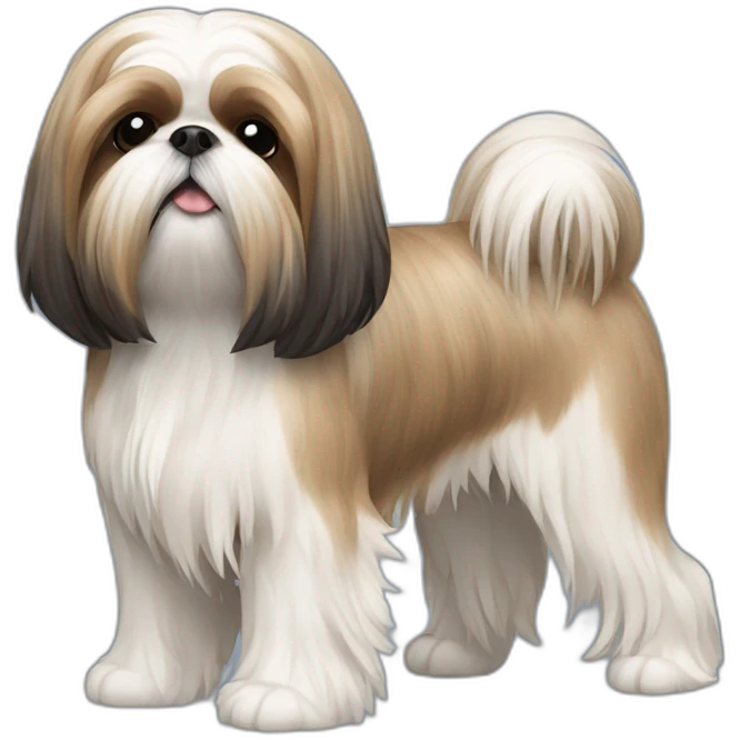 Dog Shih Tzu with long coat full-height  emoji