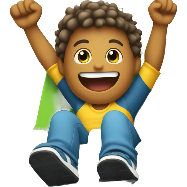 boy on a roller coaster with arms up emoji