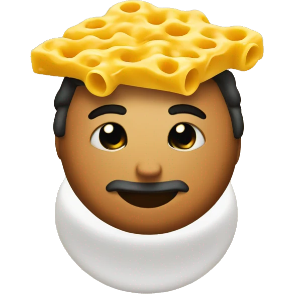 Mac and Cheese on top of head emoji