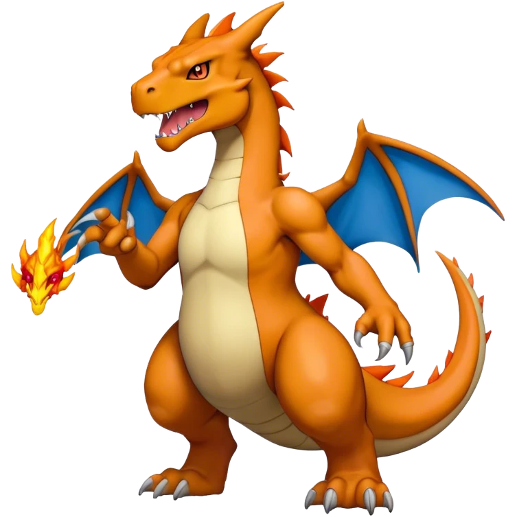 Cool edgy Greymon-Charizard-Digimon, full body  emoji