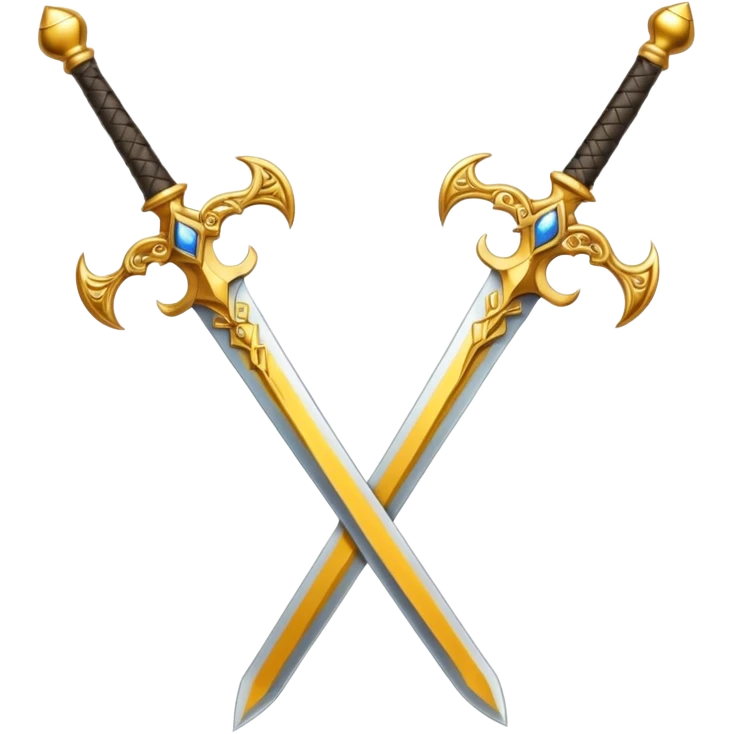 Two Golden royal swords with gold blades emoji