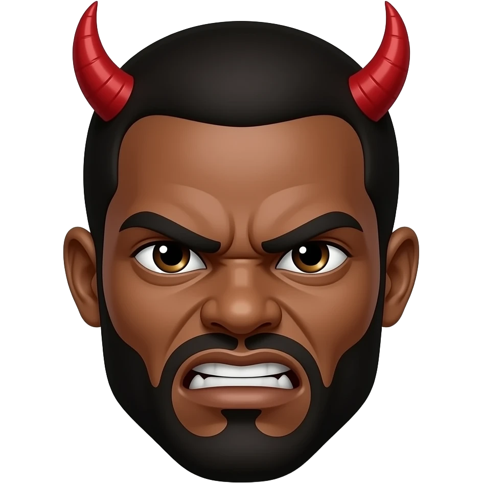 evil angry nigger with demon horns emoji