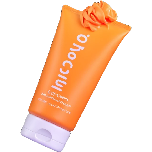 empty, crumpled hand cream tube, pastel and vibrant colors, very squished and wrinkled, cap on, no face, looks like a beauty product emoji