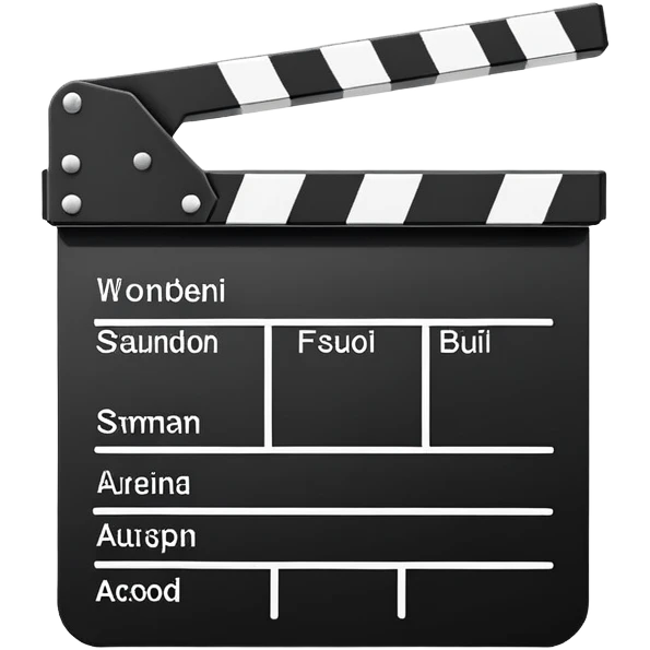 most minimal possible clapperboard, just a hint of the triangular clapper top, extreme simplification emoji