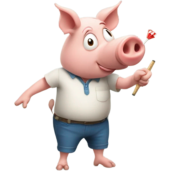 Pig playing darts emoji