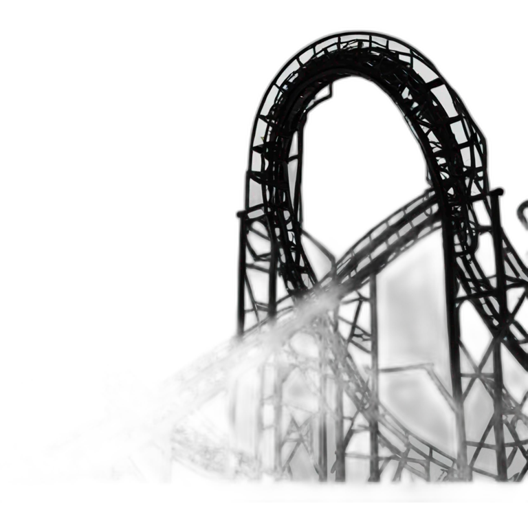 Black roller coaster outline emoji