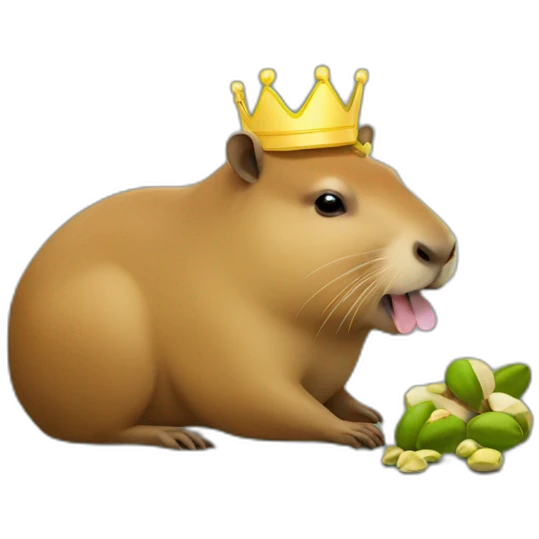 capybara-with-crown-eatting-pistachio emoji
