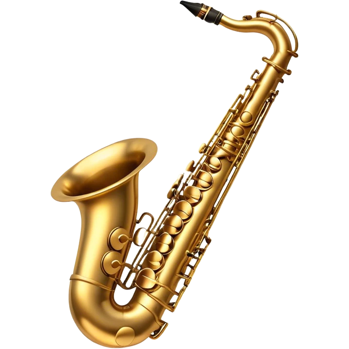 Cinematic Realistic Saxophone, smooth, curving brass body with a golden finish, soft reflections of warm light catching the details, a player’s fingers carefully pressing the keys, glowing with a jazzy, atmospheric charm. emoji