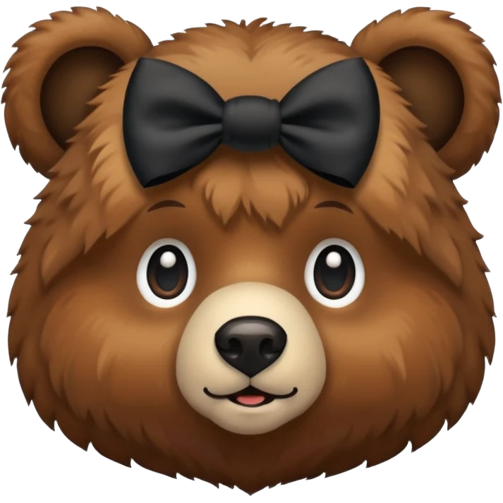 Bear with 2 black bows on the ears emojie like the iPhone emojie emoji