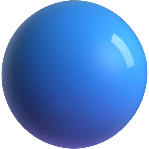 navy blue minimalist 3D sphere logo emoji