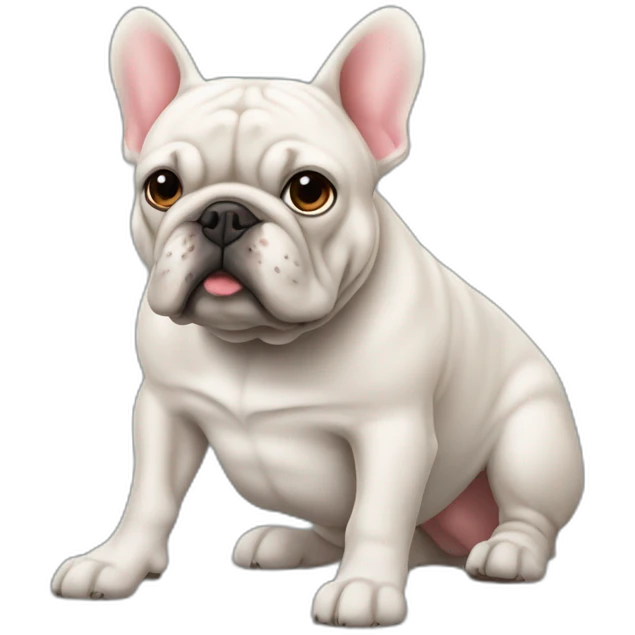 Un bouledogue Français qui conduit une supra emoji