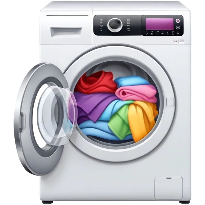 Open Washing machine with clothes inside emoji