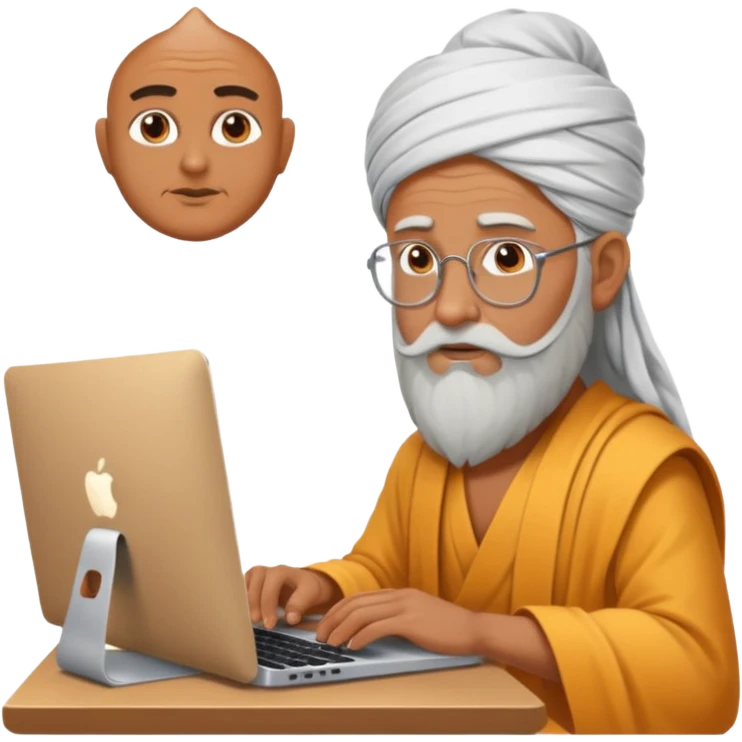 a guru working on his mac emoji