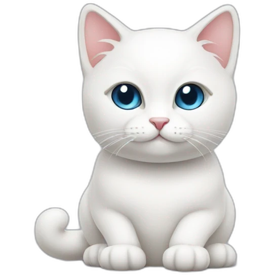 white cat with Gourmet emoji