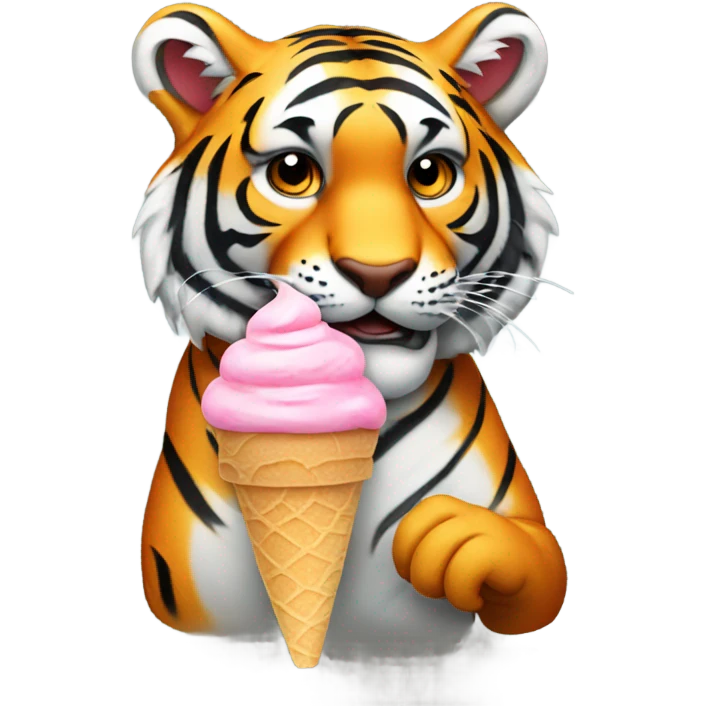 Tiger with ice cream  emoji