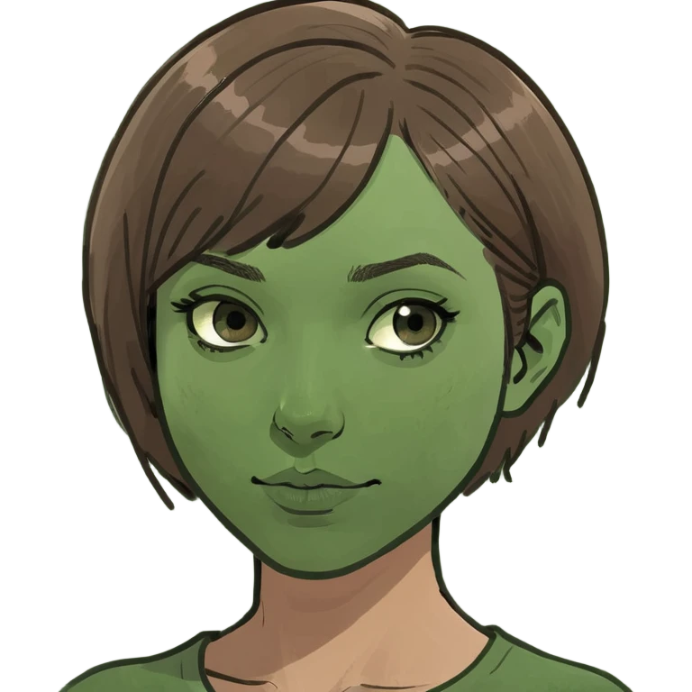 Girl with short brown hair emoji