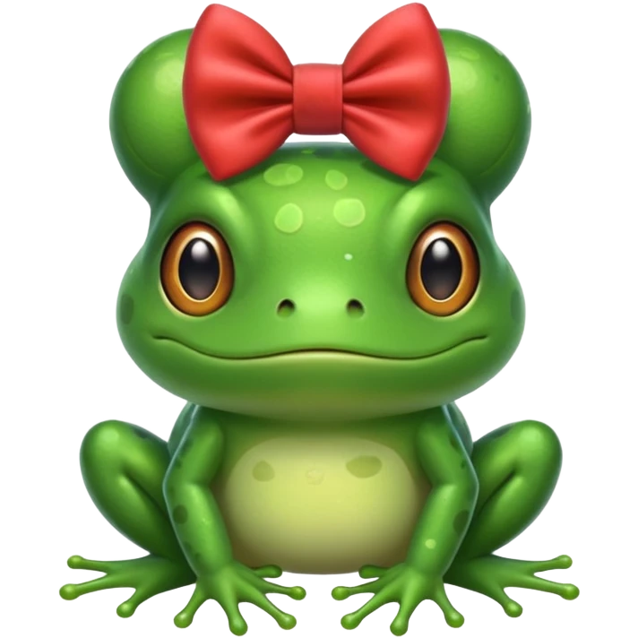 Frog with bow emoji