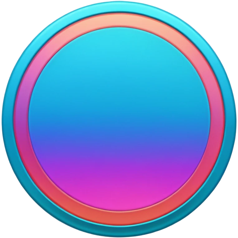 
coin color in in gradient of turquoise, blue, pink, purple, and coral metal texture
Rotate coin 90 degree  3d effect emoji