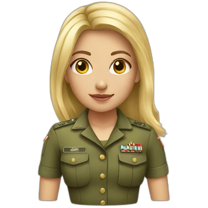 A girl in the army long hair blonde emoji