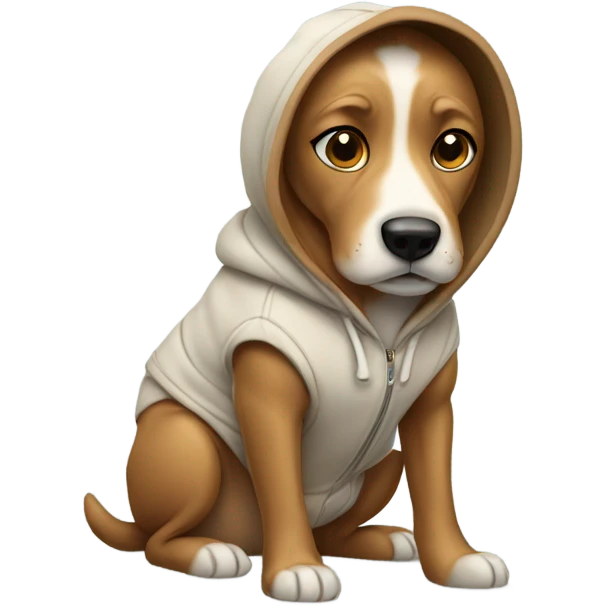 Dog wearing hoodie  emoji