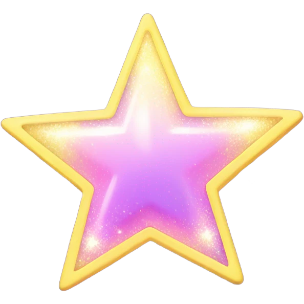 Light pink , purple and yellow Magic star sparkles emoji