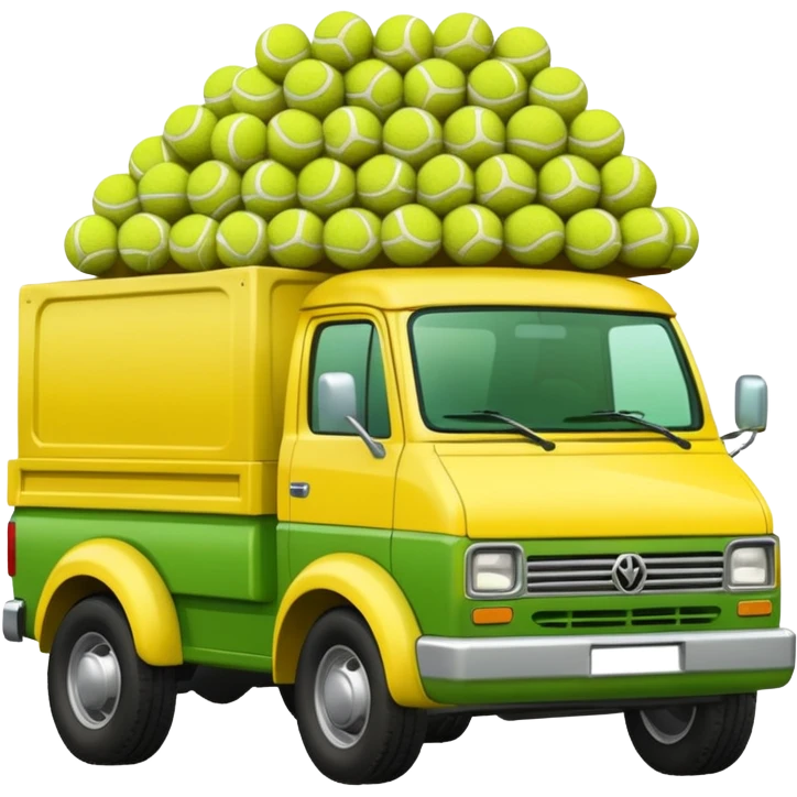 squatted truck antenna tennis balls emoji