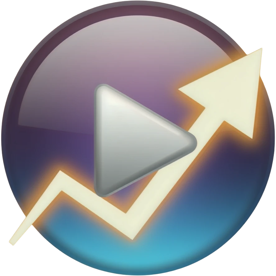 video with upward arrow and glow, viral growth emoji