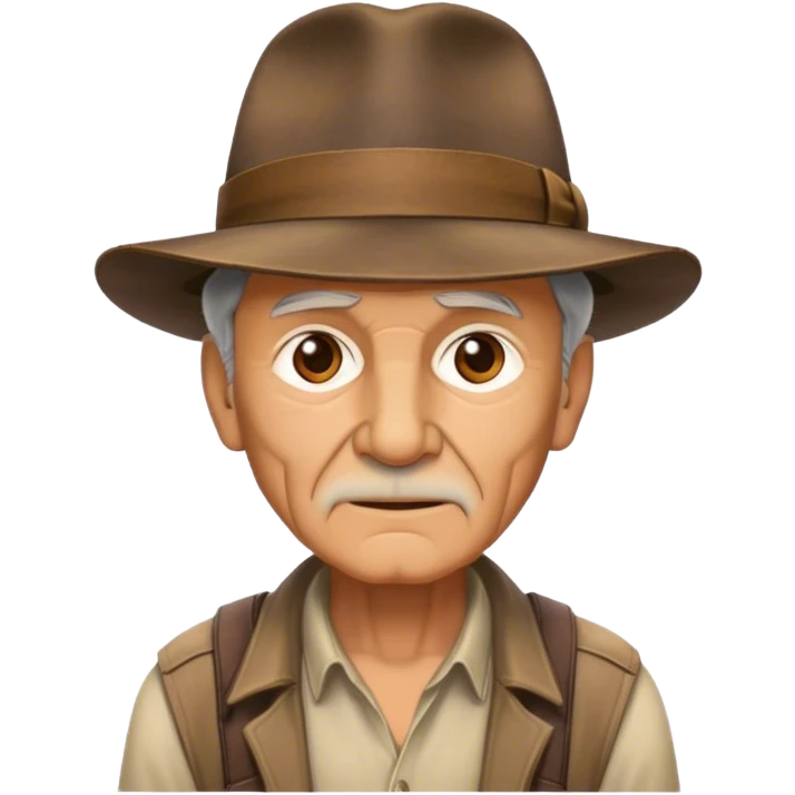 Old man with Indiana Jones hat emoji