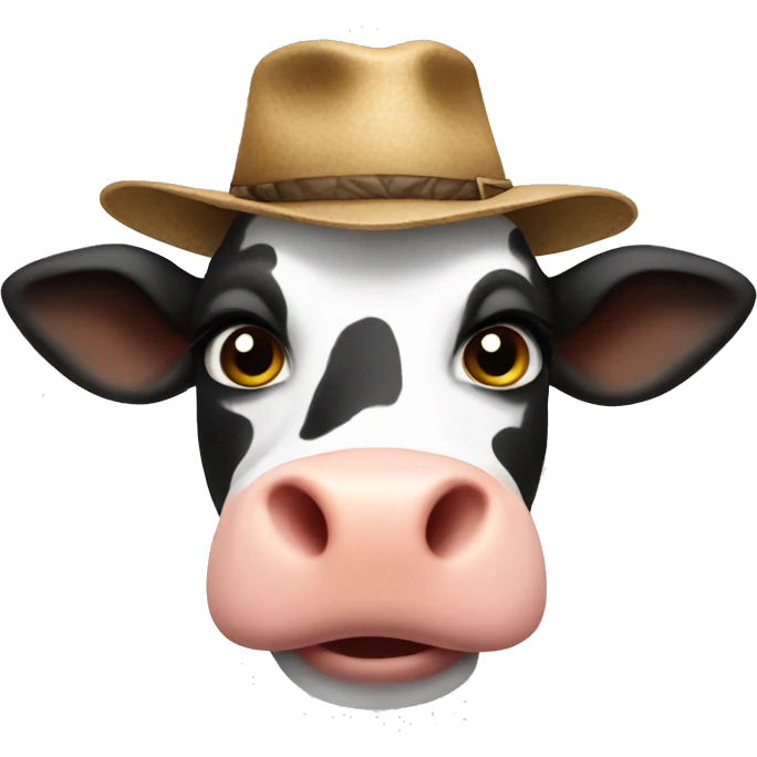 Cow wearing hat emoji