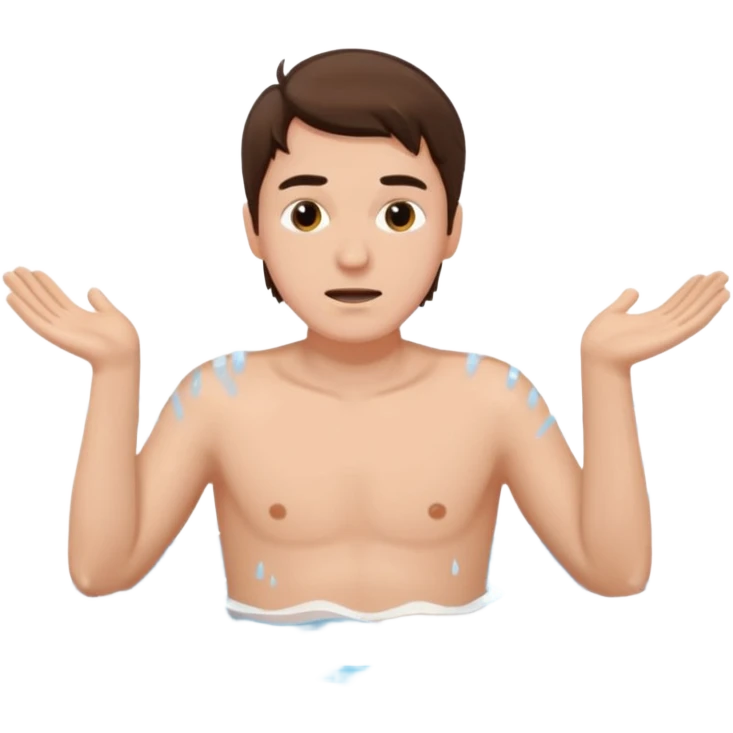 clothed brunette Man drowning in large pool of water with splashes   emoji